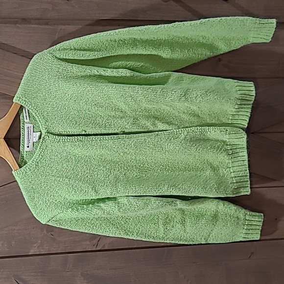 Appleseed's Apple Celery  Green Hand Loomed Cardigan M - Picture 1 of 3